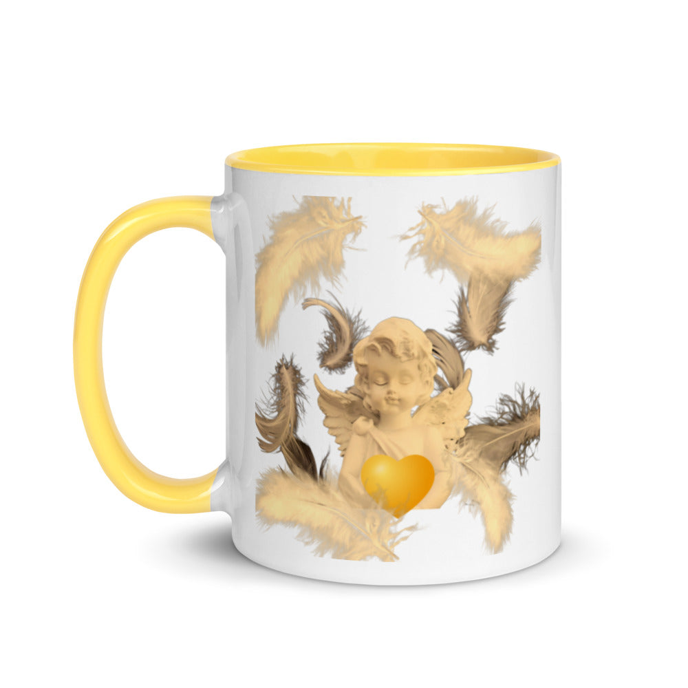 金のイエローエンジカラーカラーマグカップ