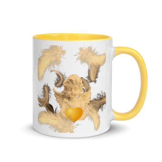 金のイエローエンジカラーカラーマグカップ